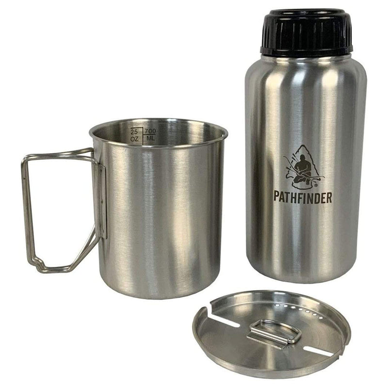 Self Reliance Outfitters Pathfinder Steel Water Bottle & Nesting Cup (Open Box)