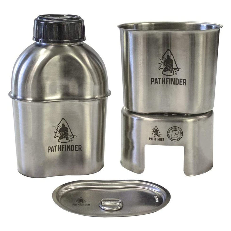 Self Reliance Outfitters Pathfinder Stainless Steel Camping Canteen Cooking Set