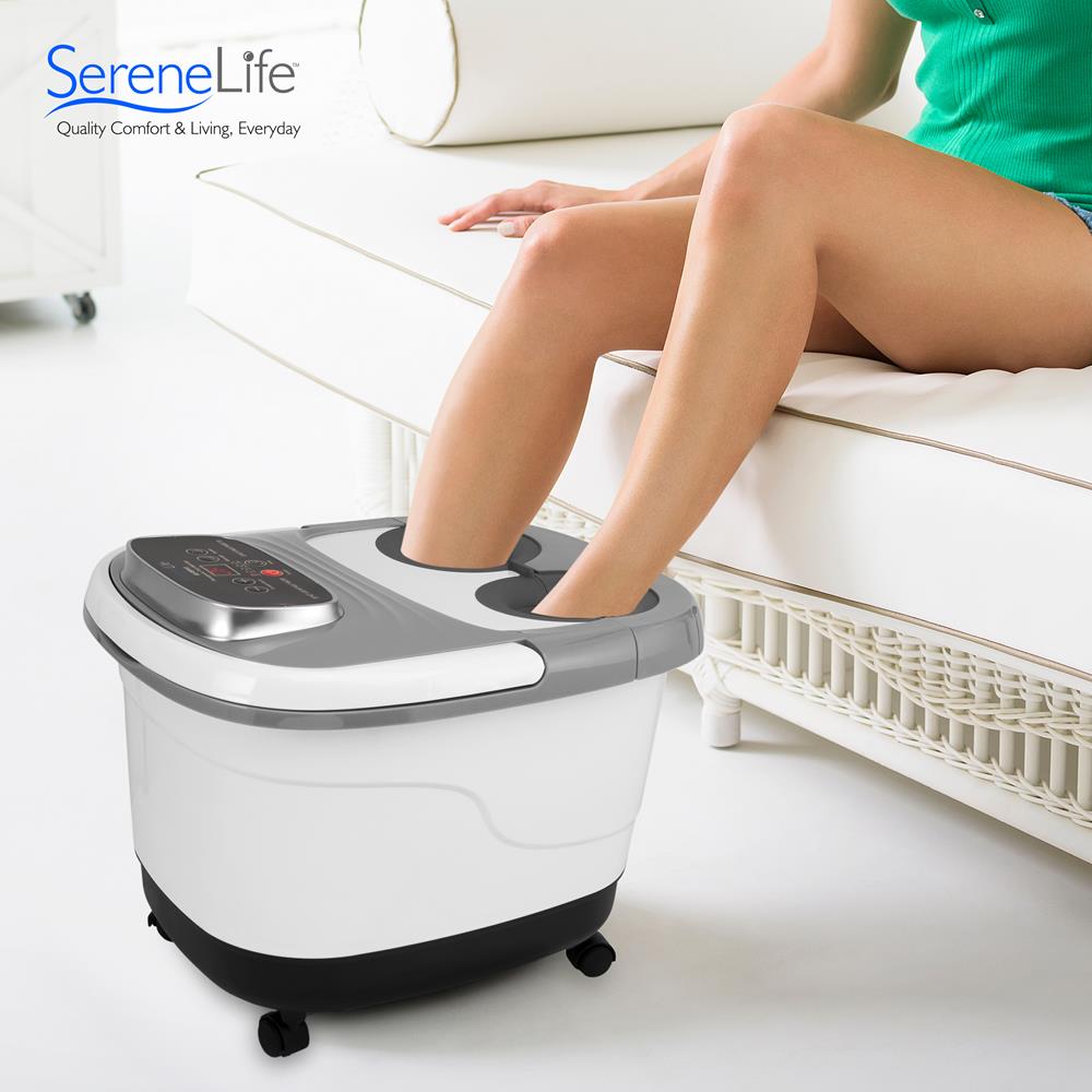 SereneLife Hydrotherapy Heated Shiatsu Foot Massage Spa Bath for Home (Open Box)