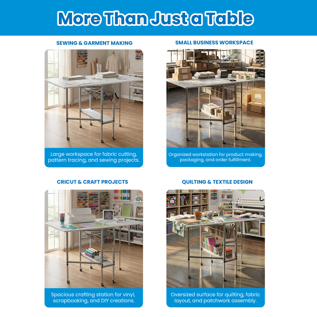 Sew Ready Foldable Hobby and Cutting Grid Table with Storage for Arts and Crafts