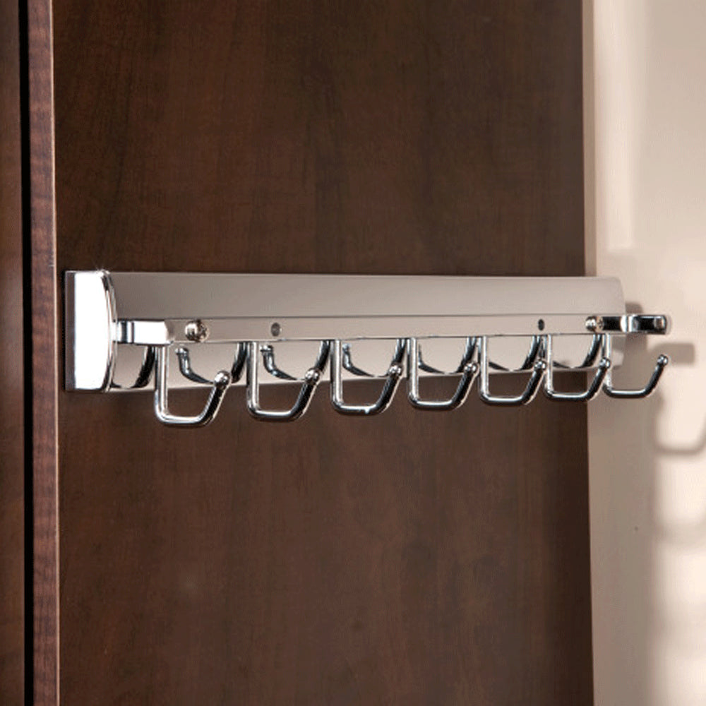 Rev-A-Shelf Sidelines CSWBRSL-14-SN-1 14 Inch Swivel Belt Rack, Satin Nickel