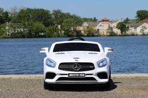 First Drive Mercedes Benz SL Kids Electric Ride On Car w/ Remote Control, White