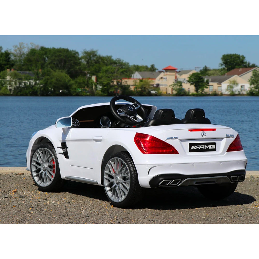 First Drive Mercedes Benz SL Kids Electric Ride On Car w/ Remote Control, White