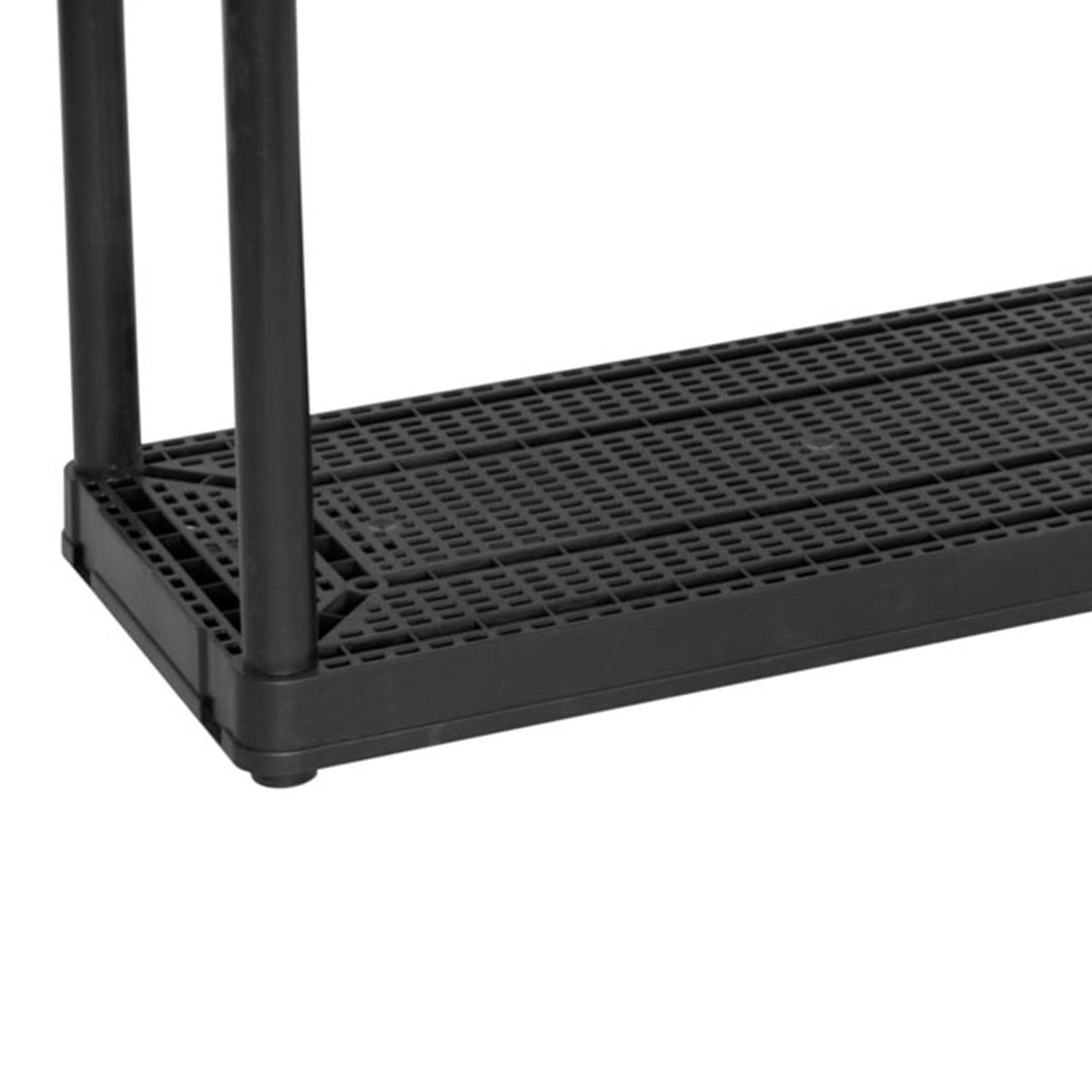 Gracious Living 4 Shelf Ventilated Garage Shelving Kit with 4 Bins & Lids, Black - VMInnovations
