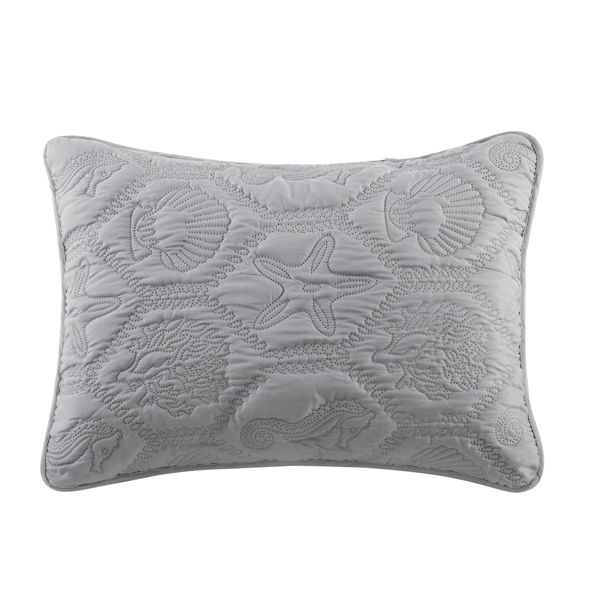VCNY Home Shore Gray 3 Piece Bed Quilt and 2 Pillow Shams Set, King (Open Box)