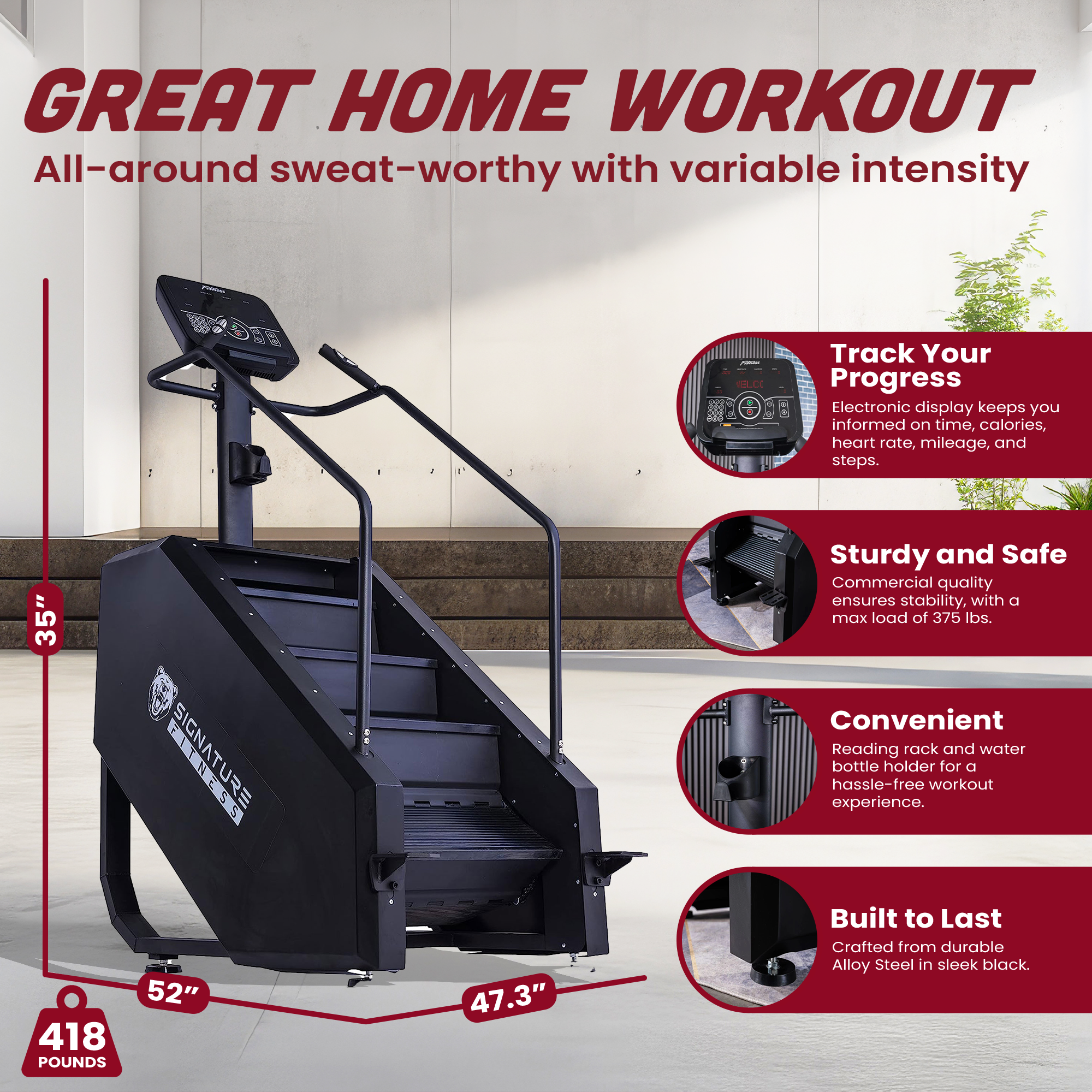 Signature Fitness Continuous Climber Gym Equipment Stair Stepper (Used)