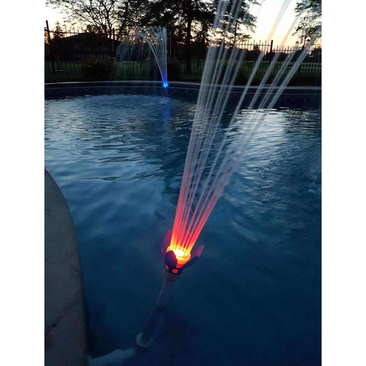 Magic Pool Fountain Water Fountain w/ Bulb (2 Pack) & Comfy Floats Sun Bed Float