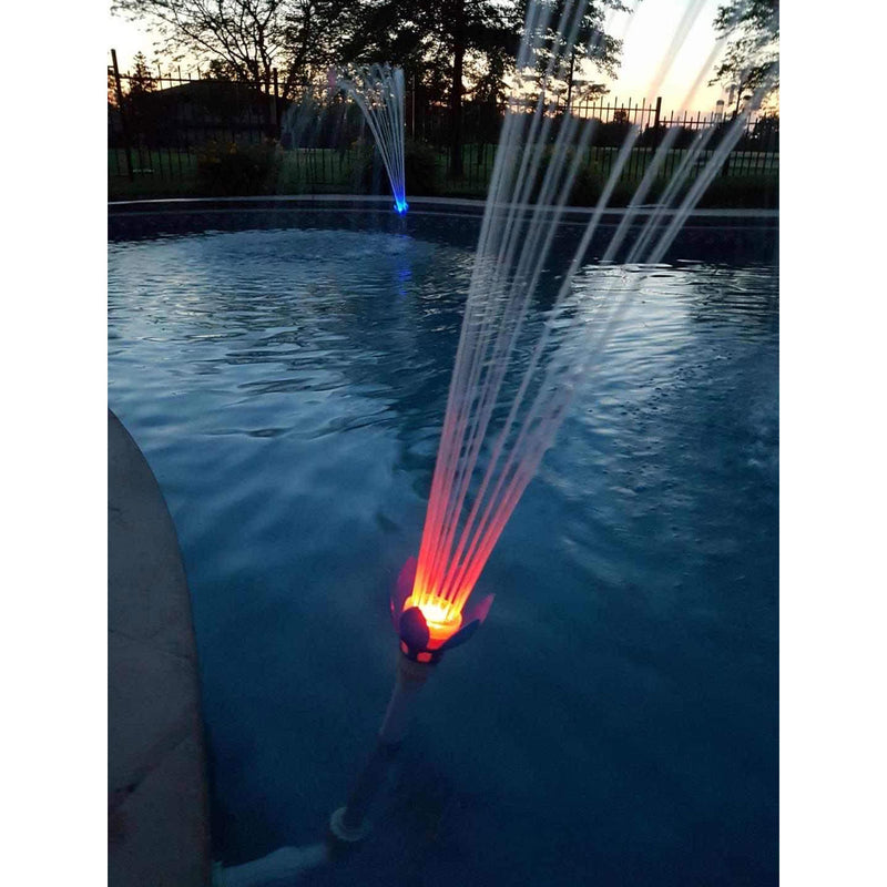 Magic Pool Fountain Water Powered Pool Fountain w/ Multicolor LED Bulb (Used)