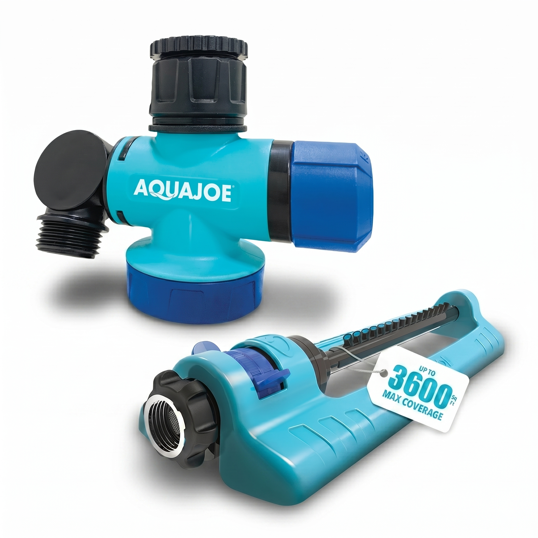 Aqua Joe Oscillating Sprinkler with Adjustable Spray and Hose Faucet Connector