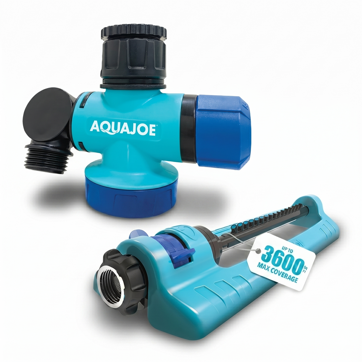 Aqua Joe Oscillating Sprinkler with Adjustable Spray and Hose Faucet Connector