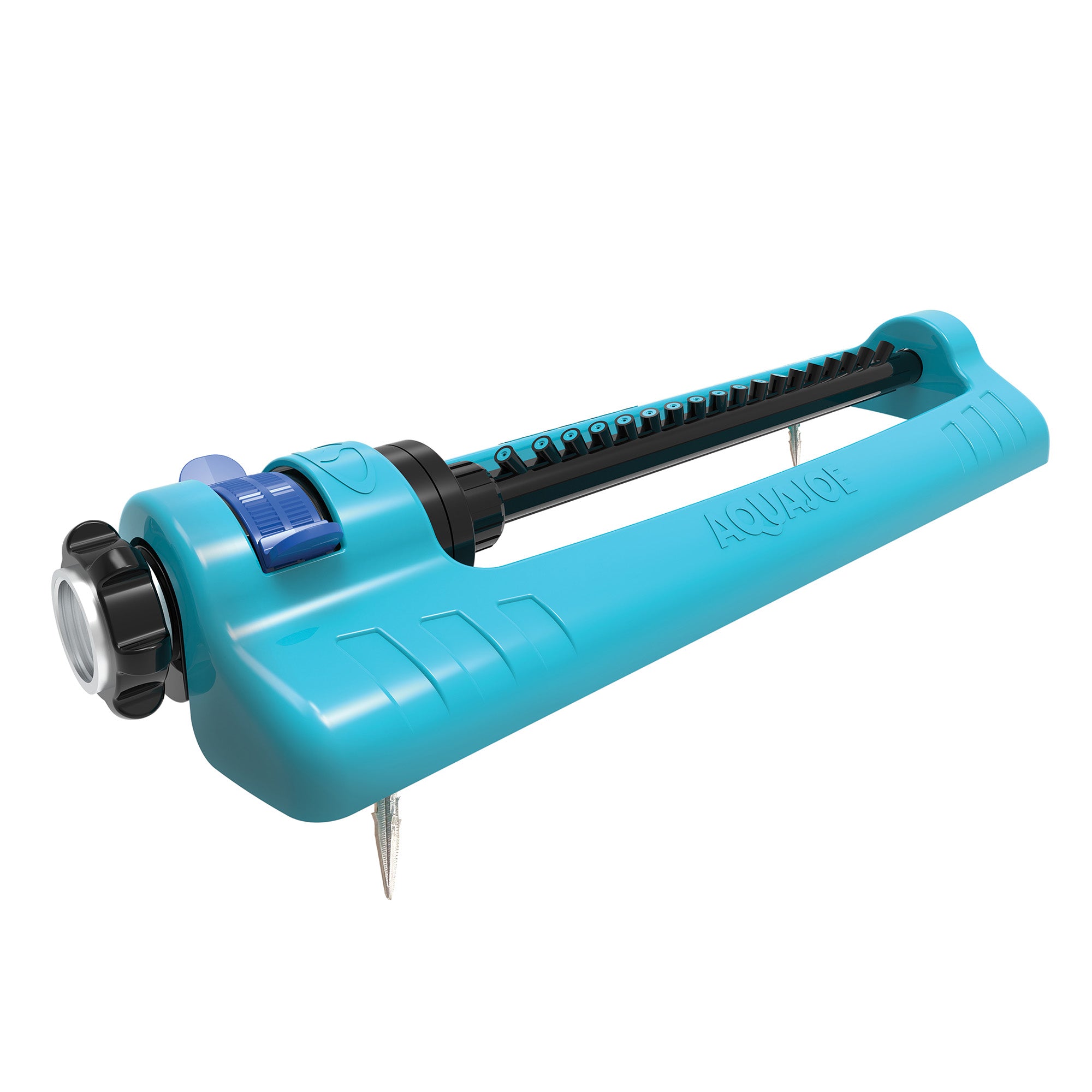 Aqua Joe Oscillating Sprinkler with Adjustable Spray, 20 Clog-Resistant Nozzles, Standard Base w/Metal Ground Spike, 3700 Square Foot Coverage - VMInnovations