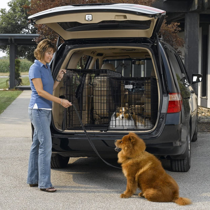MidWest Homes for Pets Side By Side Double Door SUV Dog Pet Crate with Drop Pan