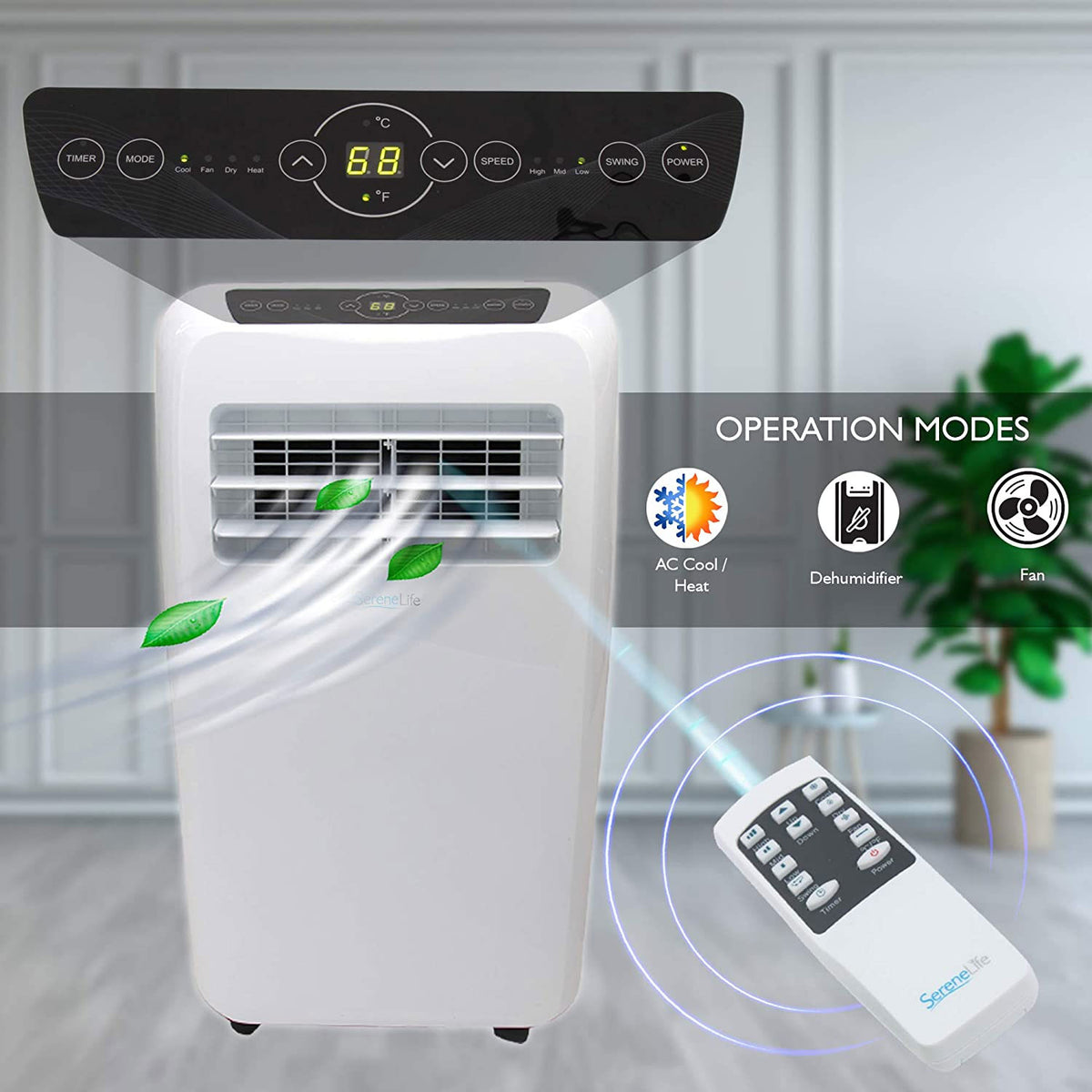 SereneLife SLACHT128 Portable 12000 BTU Room Air Conditioner & Heater (2 Pack)