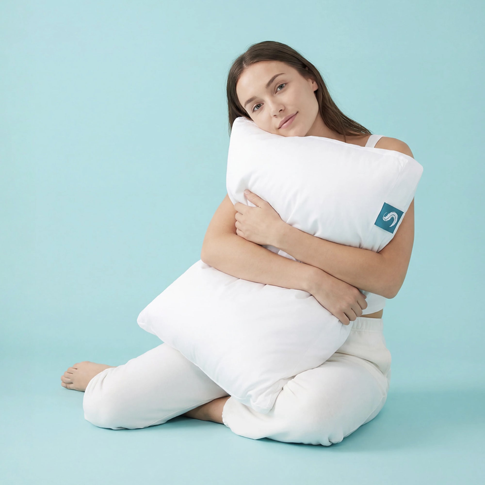 Sleepgram Bed Support Sleeping Pillow with Microfiber Cover, King Size, White