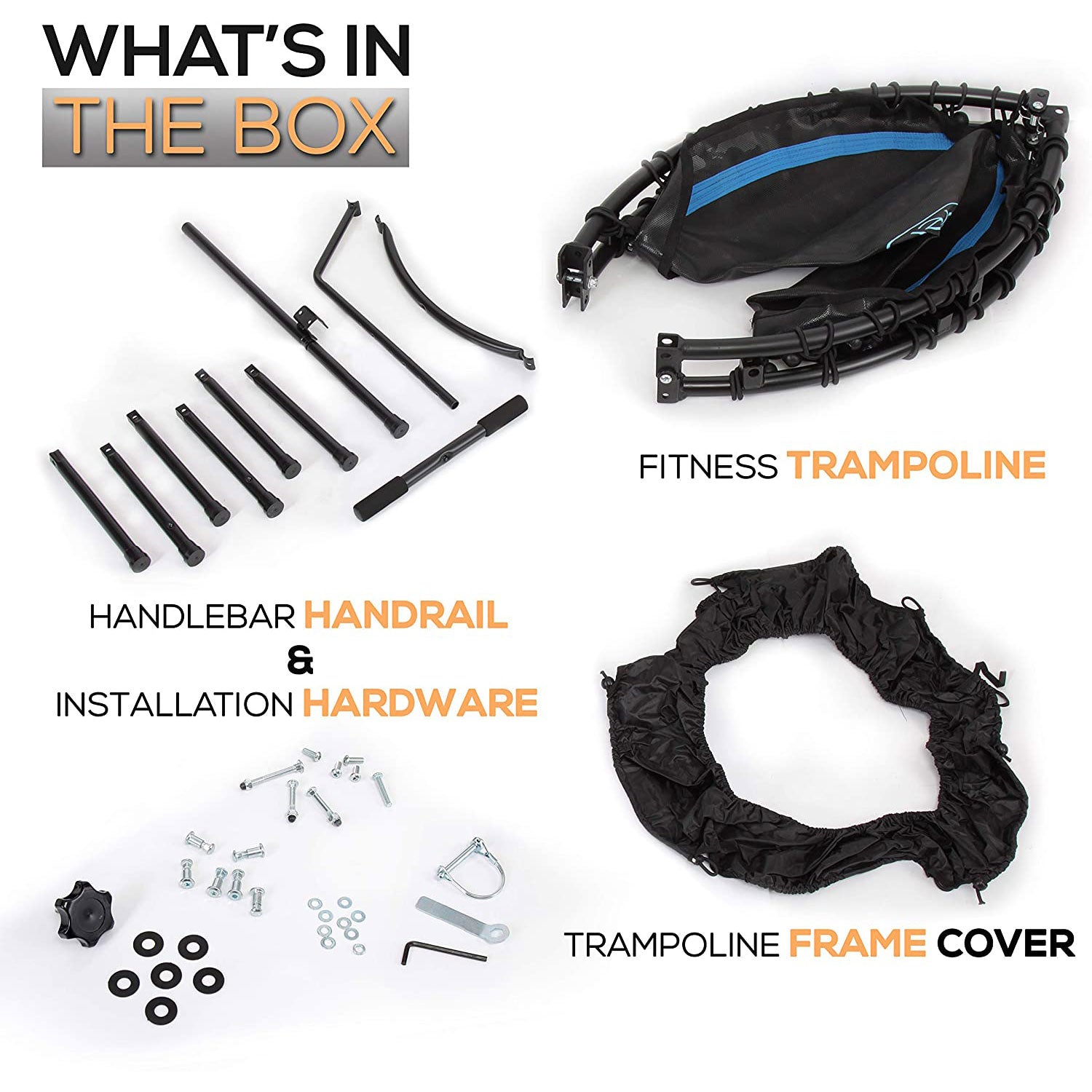 SereneLife 40" Indoor Outdoor Cardio Sports Trampoline with Handrail (For Parts) - VMInnovations