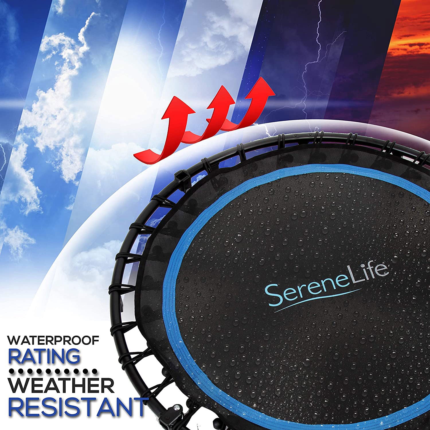 SereneLife 40" Indoor Outdoor Cardio Sports Trampoline with Handrail (For Parts) - VMInnovations