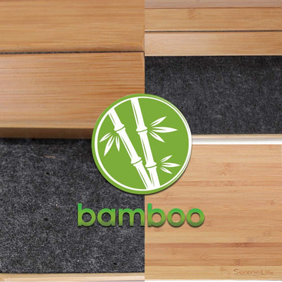 SereneLife Fold Up Non Slip Waterproof Natural Bamboo Bath Floor Mat (4 Pack)