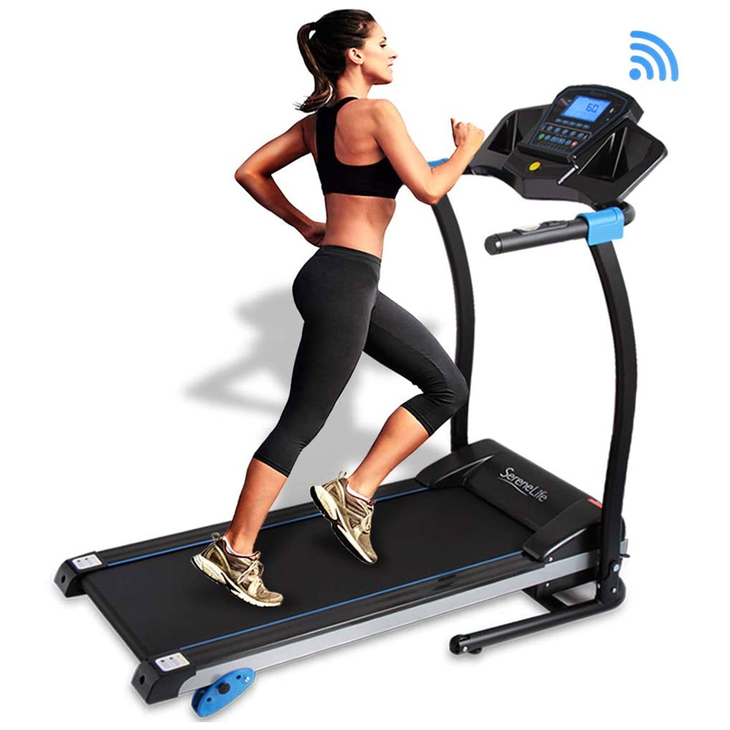 SereneLife SLFTRD25 Home Gym Fitness Equipment Smart Digital Folding Treadmill - VMInnovations