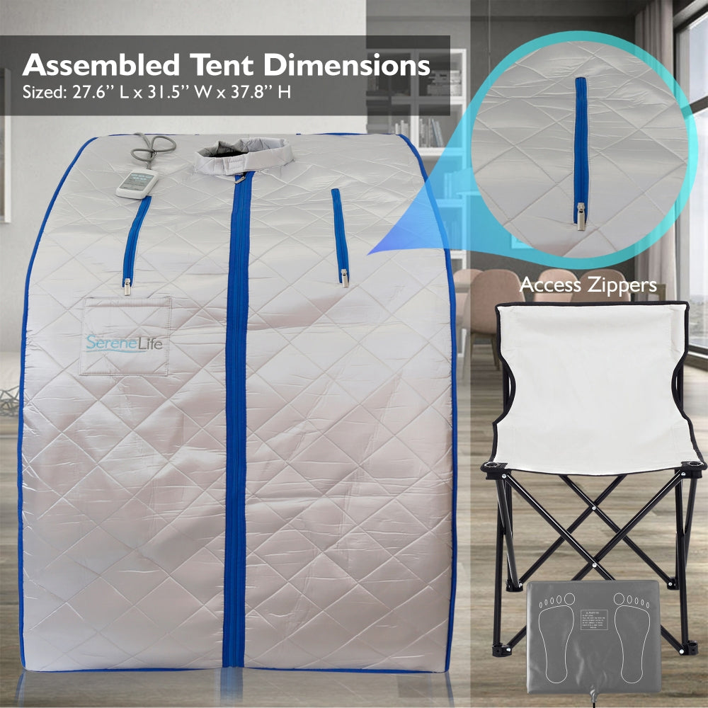 SereneLife Portable Infrared Home Spa Steam Sauna with Foot Heating Pad (4 Pack)