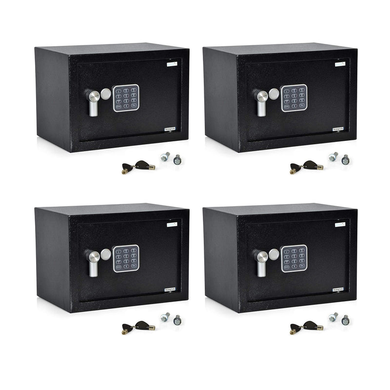 SereneLife SLSFE14 Fireproof Digital Combination Safe Box with Keys (4 Pack)