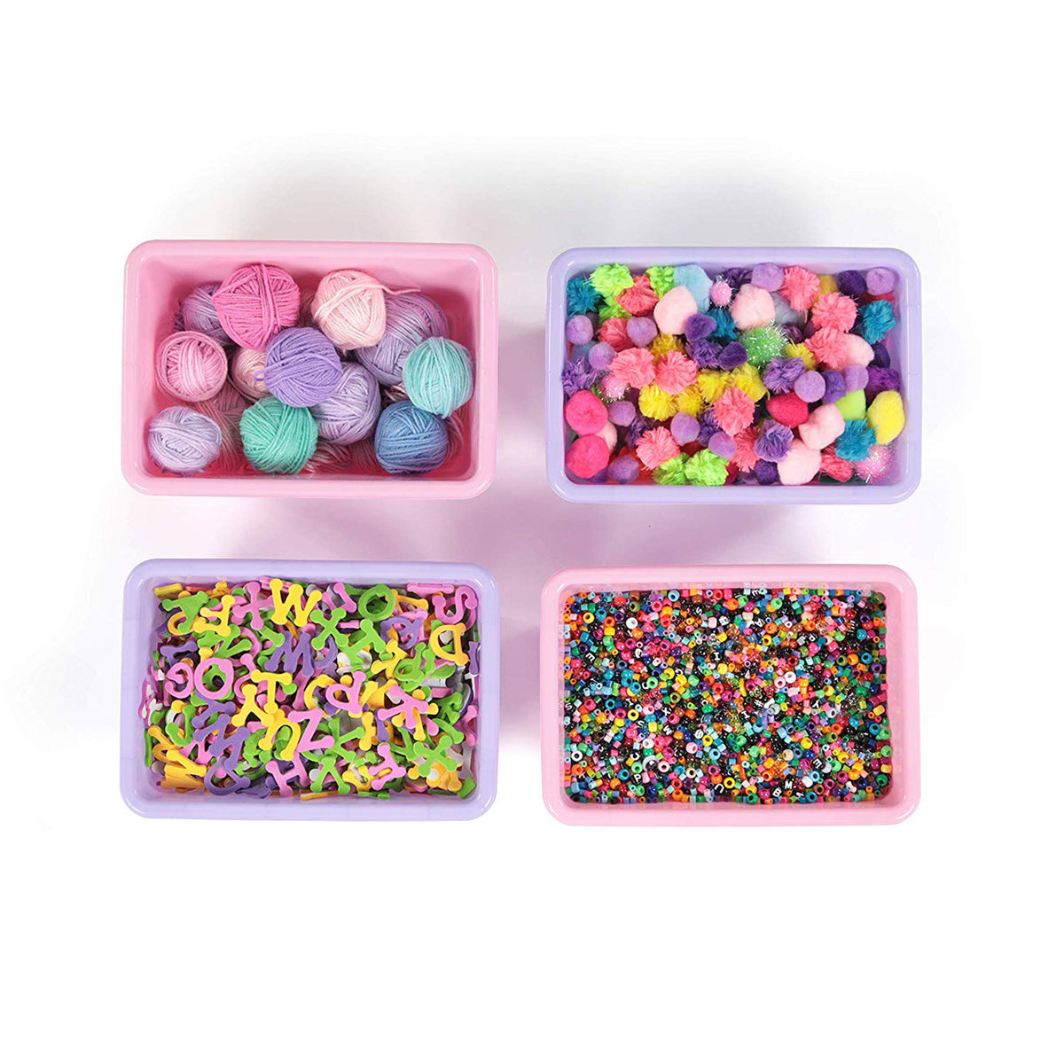Tot Tutors Plastic Storage Container Bins, Pink/Purple & Blue/Teal (Set of 8)
