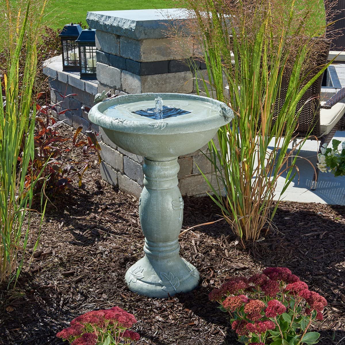 Smart Solar Country Gardens Solar Powered Concrete Bird Bath Fountain (Open Box)