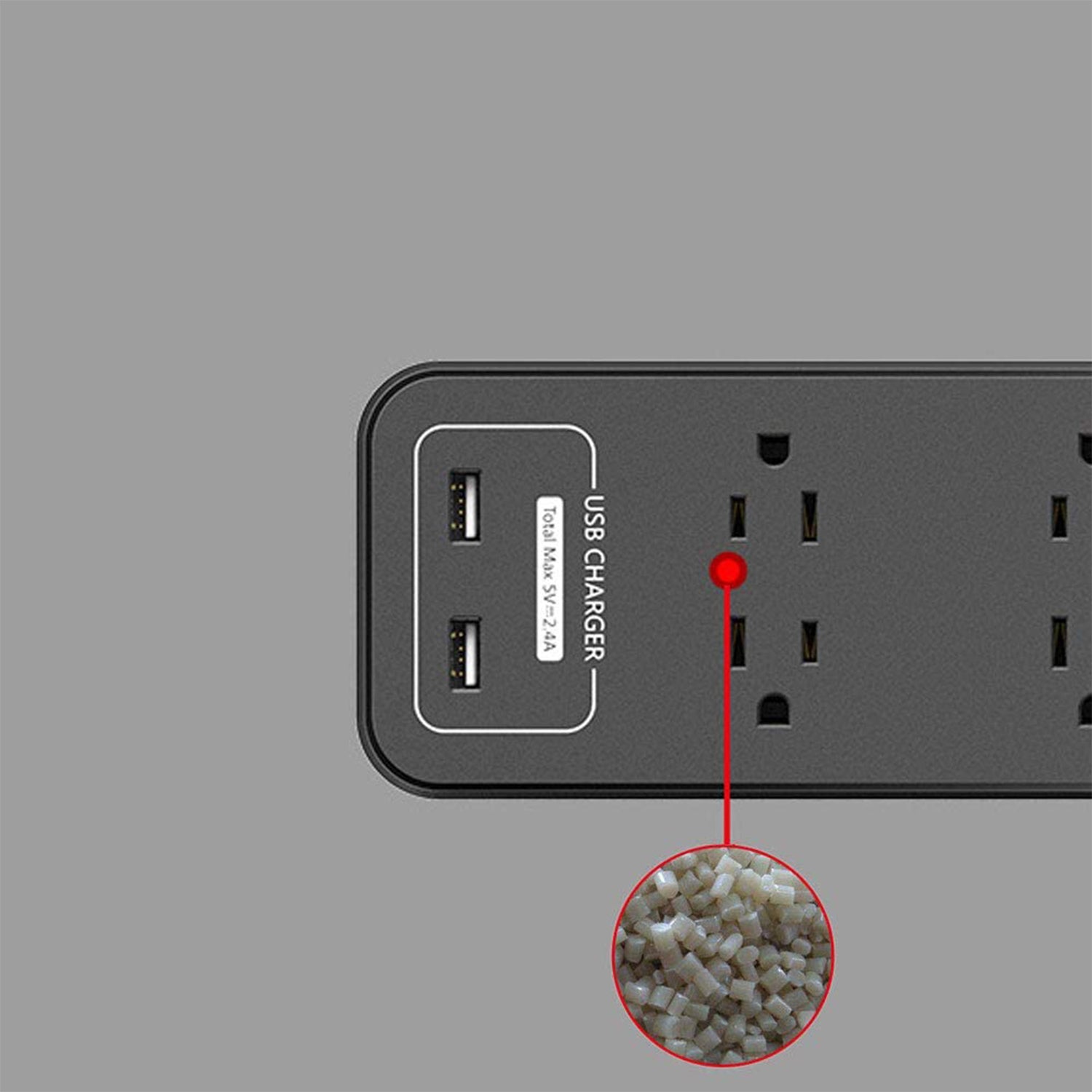Huntkey Power Strip w/ Heavy Duty Cord, 8 Sockets, & 2 USB Ports, Black (3 Pack)