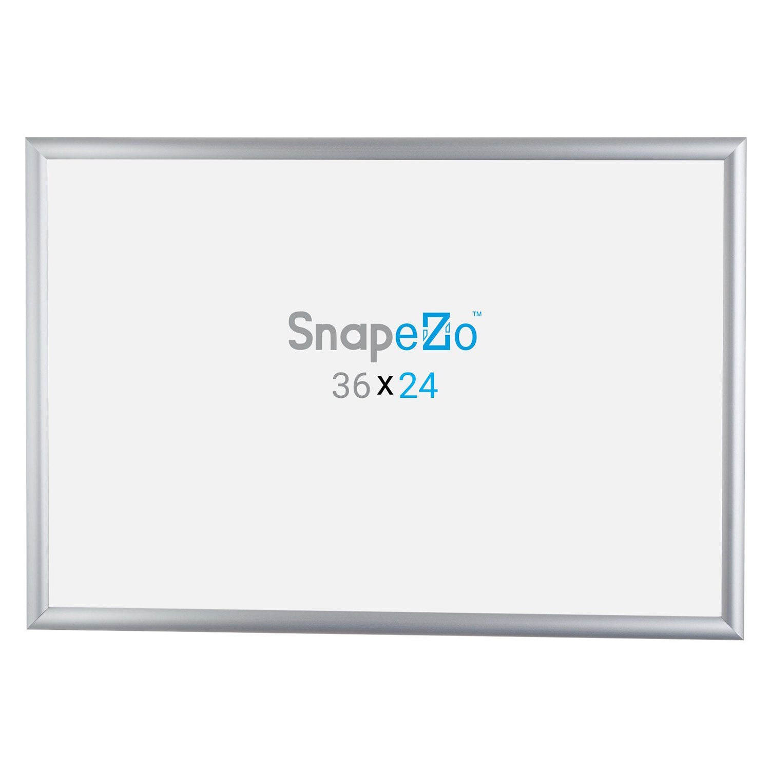 SnapeZo Aluminum Metal Front Loading Snap Poster Frame, Silver, 24 x 36 Inches