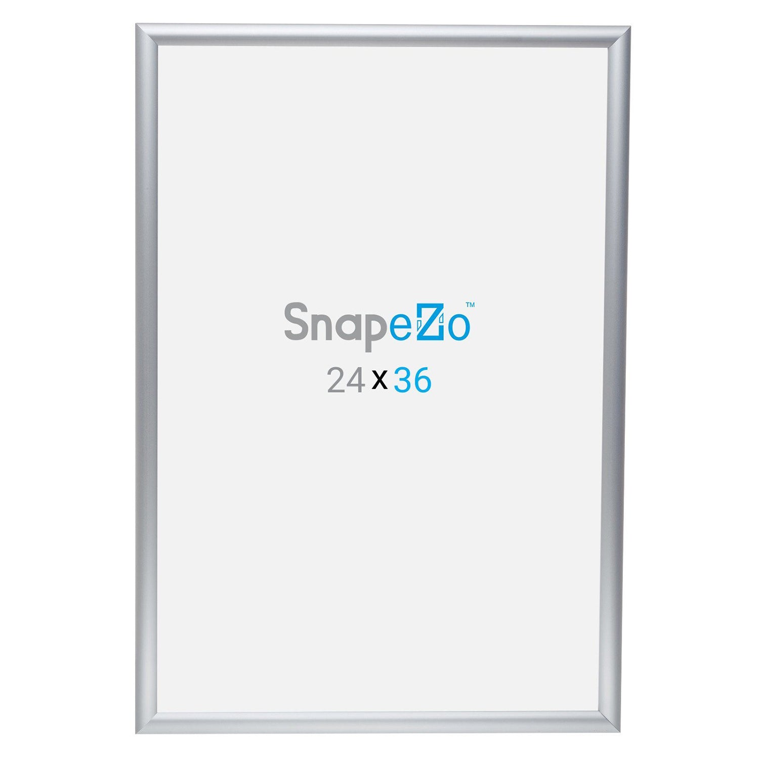 SnapeZo Aluminum Metal Front Loading Snap Poster Frame, Silver, 24 x 36 Inches