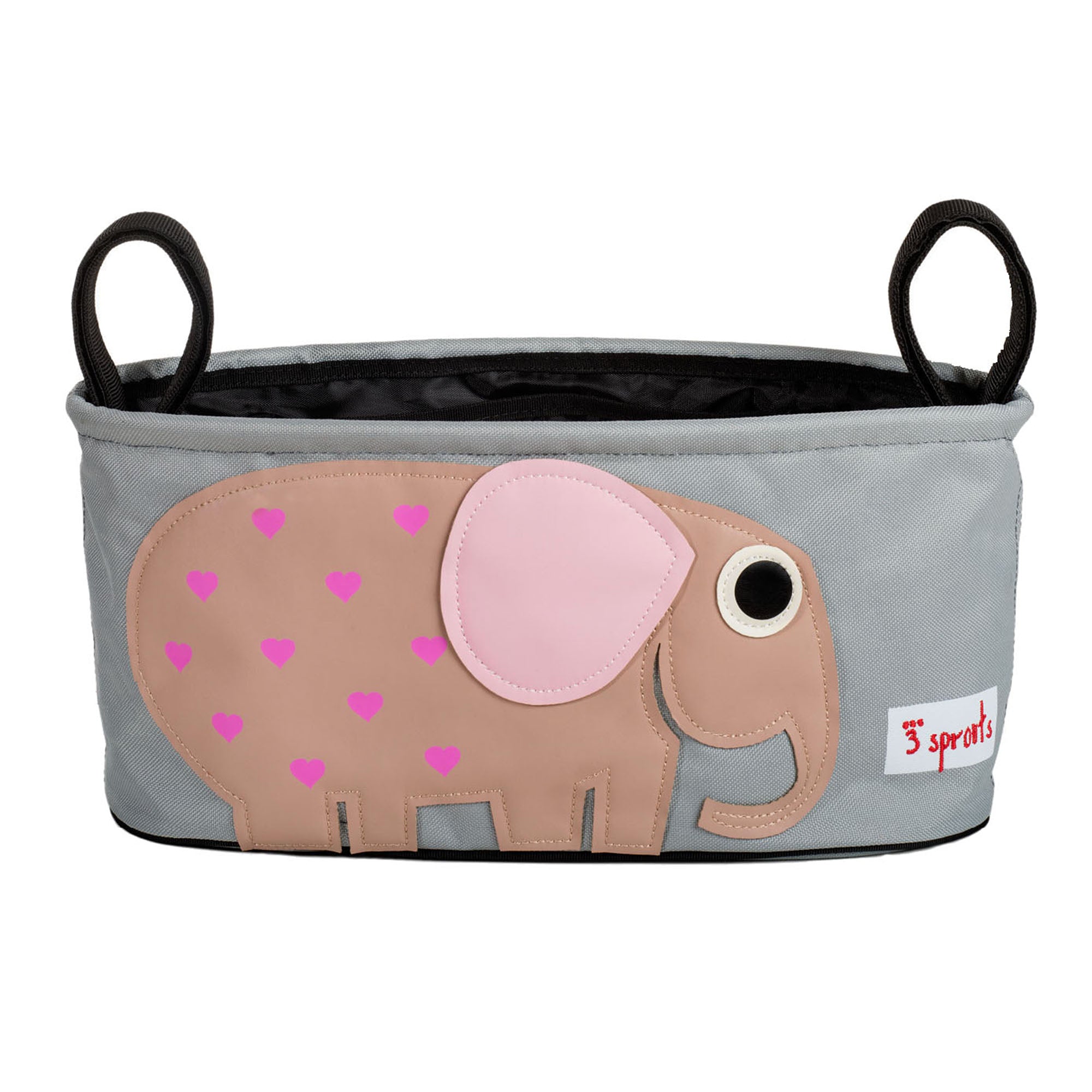 3 Sprouts Large Universal Stroller Storage Organizer Caddy Basket, Pink Elephant