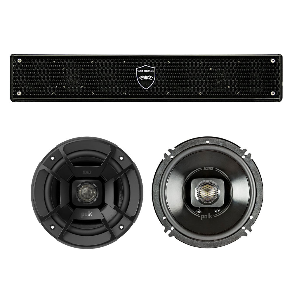 Wet Sounds Stealth 33.7" 300W Marine Soundbar + Polk Audio Speakers (Pair)