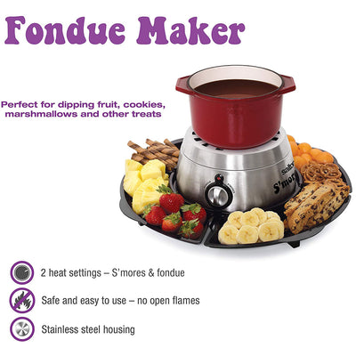 Salton SP1717 Electric S'more and Fondue Maker with 4 Roasting Forks (Open Box)