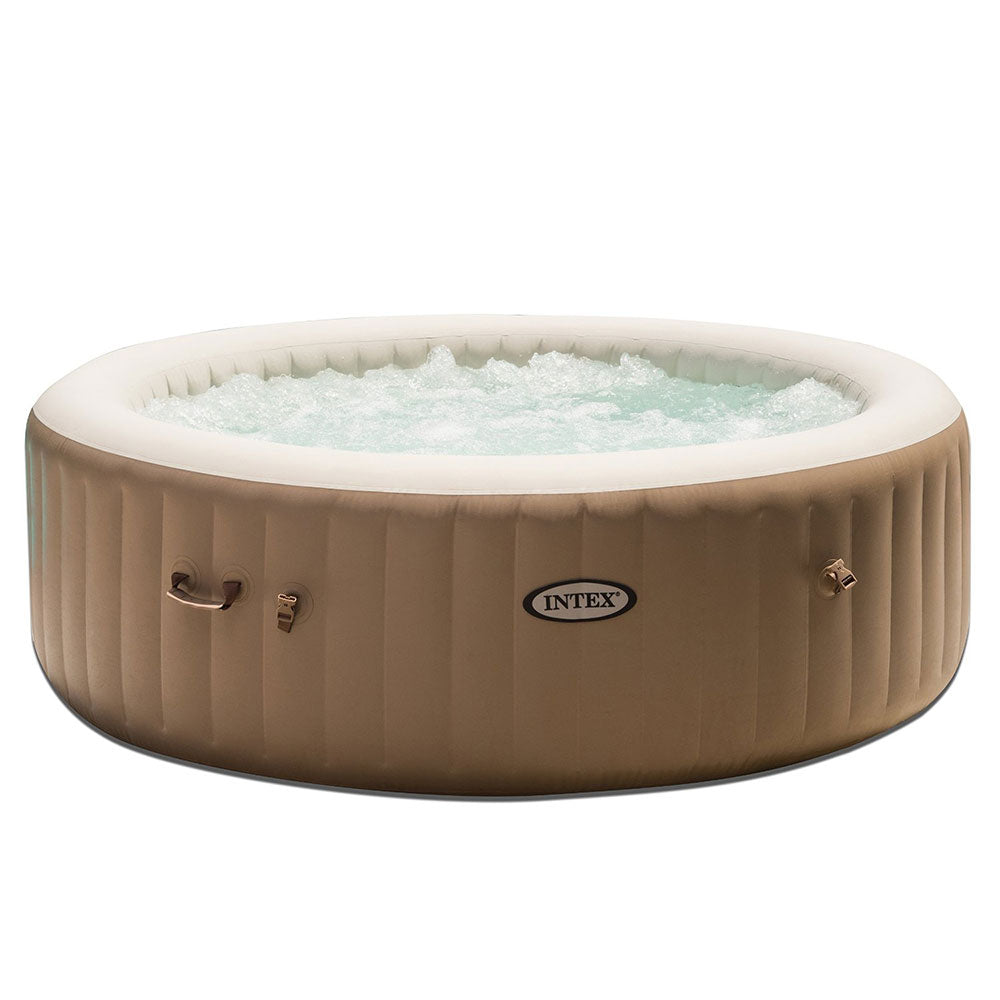 Intex 85" 6 Person Inflatable Hot Tub Spa with Cup Holder & Tray (2 Pack)