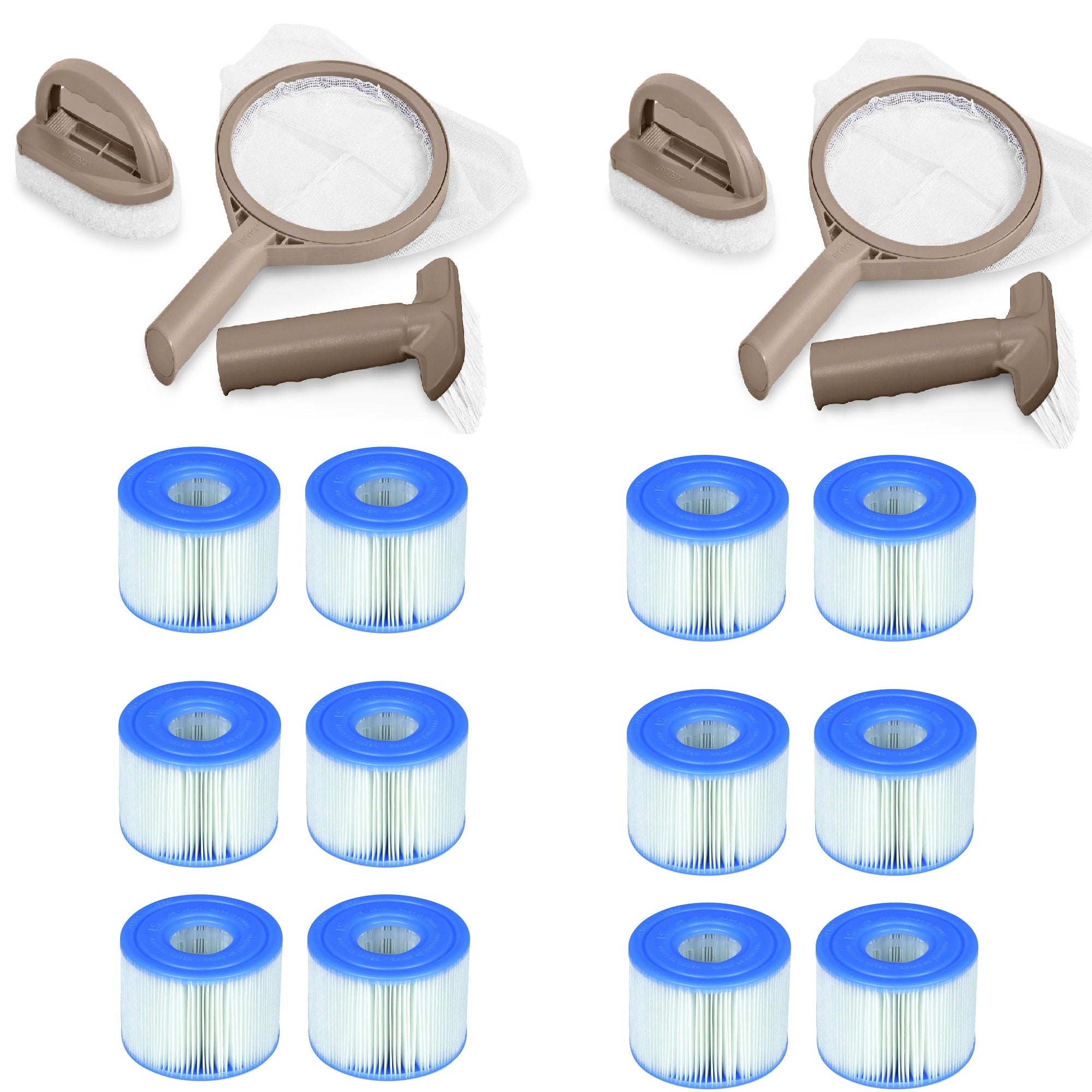 Intex PureSpa Hot Tub Maintenance Kit (2) & Type S1 Filter Cartridges (6 Pack) - VMInnovations