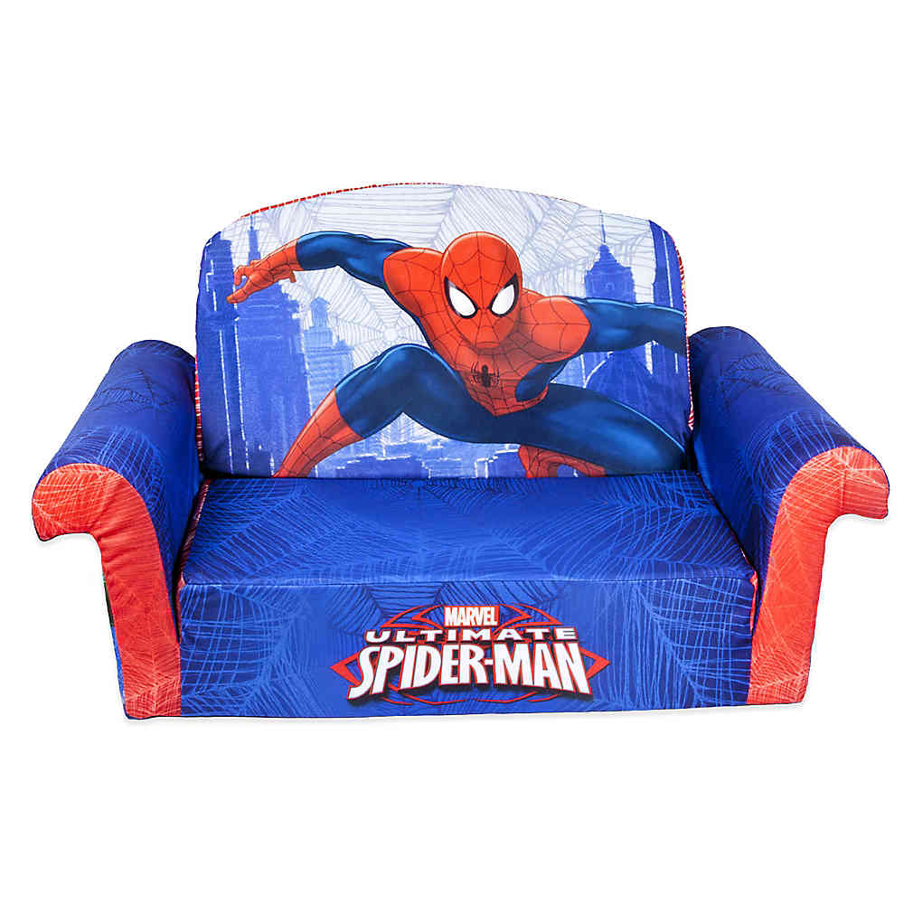 Marshmallow Furniture Comfy Foam Toddler Couch & Chair Package, Spider-Man