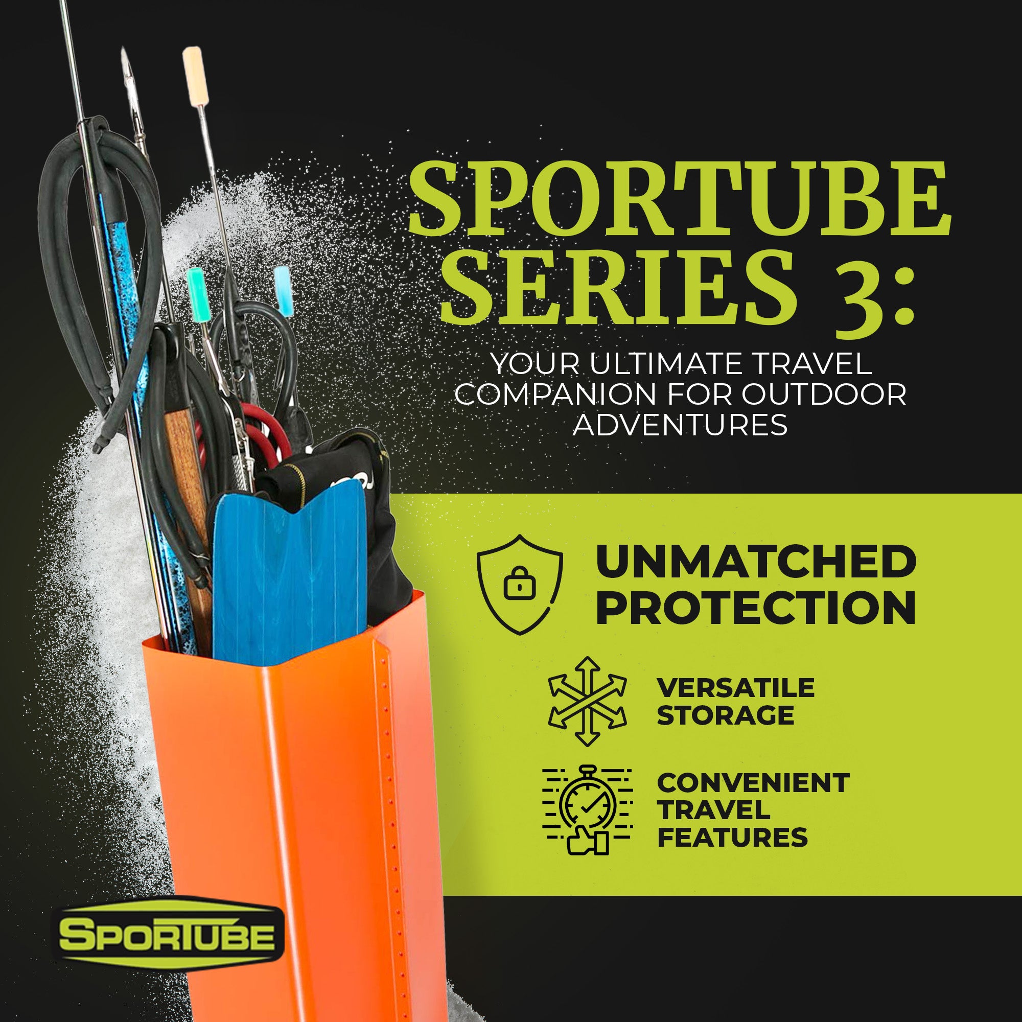 Sportube Series 3 Lightweight Outdoor Sports Gear Travel Case, Blaze (Used) - VMInnovations