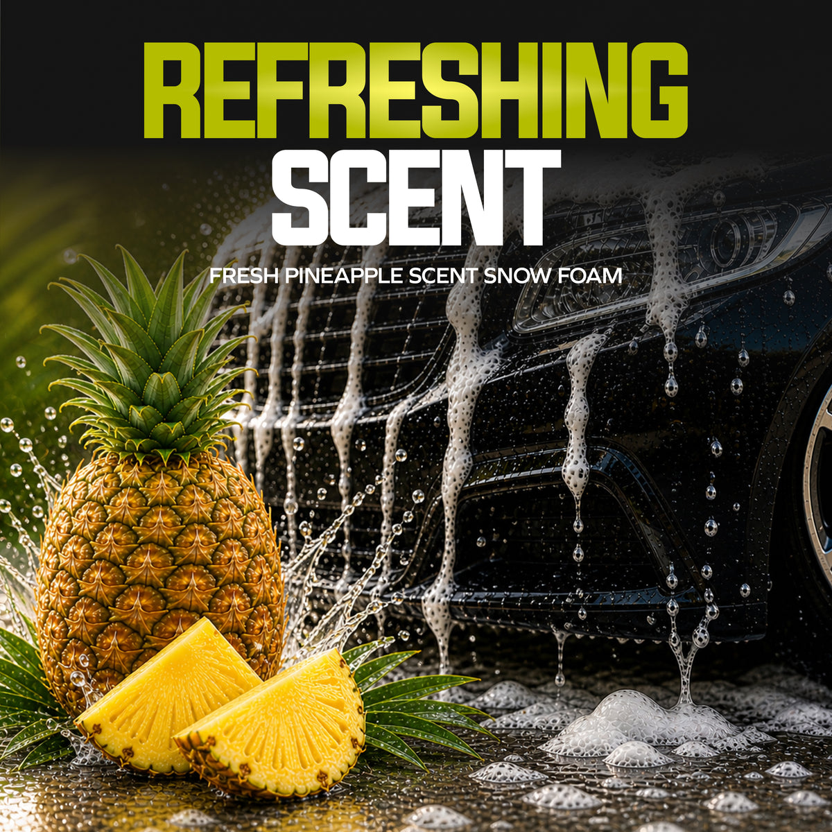 Sun Joe Snow Foam Pineapple Scented Car Wash Soap & Cleaner, 1 Gallon, FCS1G - VMInnovations