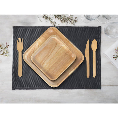 ECO SOUL Square Disposable Palm Leaf and Birchwood Dinnerware Set (450 Piece)