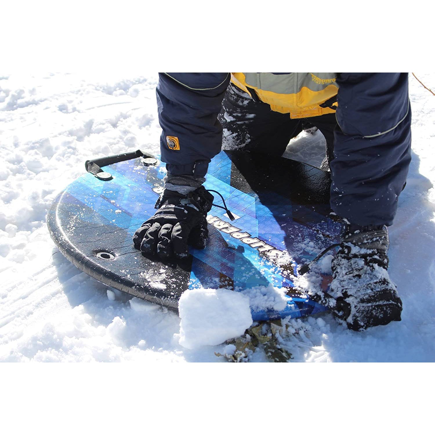 Slippery Racer Zeus Kids Foam Saucer Disc Snow Sled Midnight Hologram (Open Box) - VMInnovations