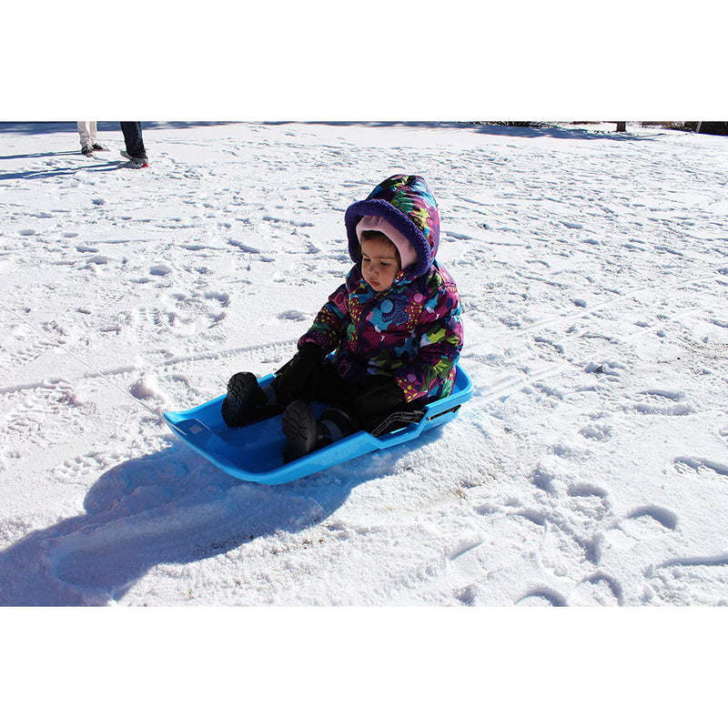 Slippery Racer Downhill Thunder Kids Toddler Plastic Toboggan Snow Sled (2 Pack)