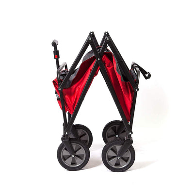 Seina Collapsible Steel Frame Utility Wagon Outdoor Cart, Red (Open Box)(2 Pack)