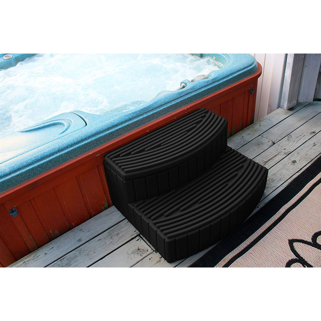Good Ideas Sora Steps Lightweight Plastic Outdoor & Indoor Storage Step, Black - VMInnovations