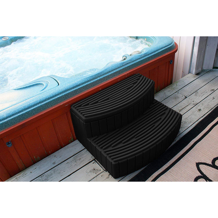 Good Ideas Sora Steps Lightweight Plastic Outdoor & Indoor Storage Step, Black - VMInnovations