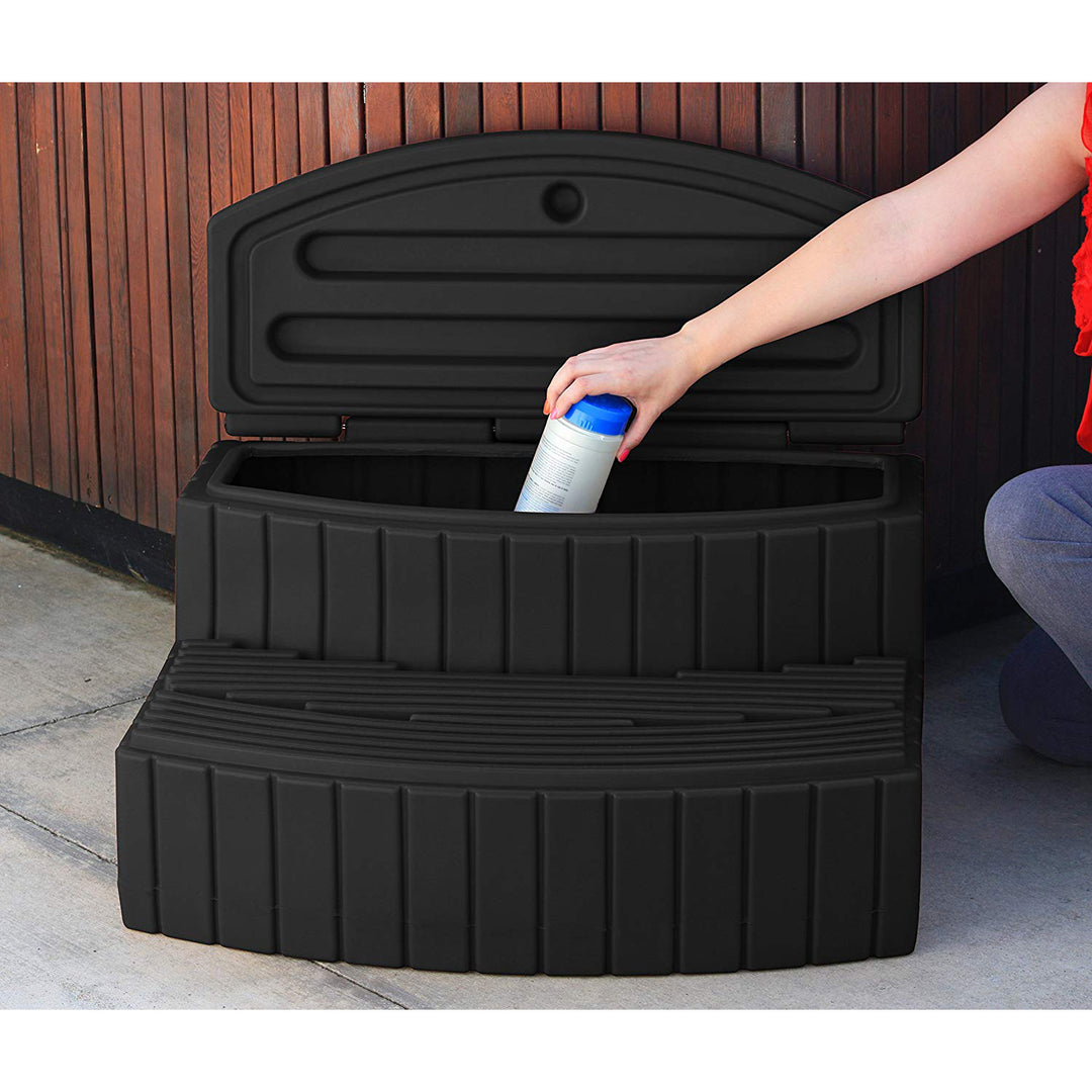 Good Ideas Sora Steps Lightweight Plastic Outdoor & Indoor Storage Step, Black - VMInnovations