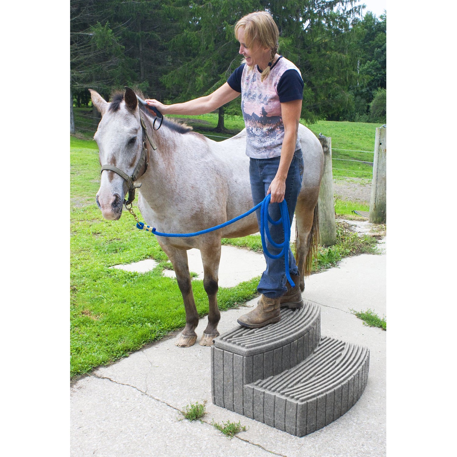 Good Ideas Sora Steps Outdoor & Indoor Storage Step, Light Granite (Used) - VMInnovations