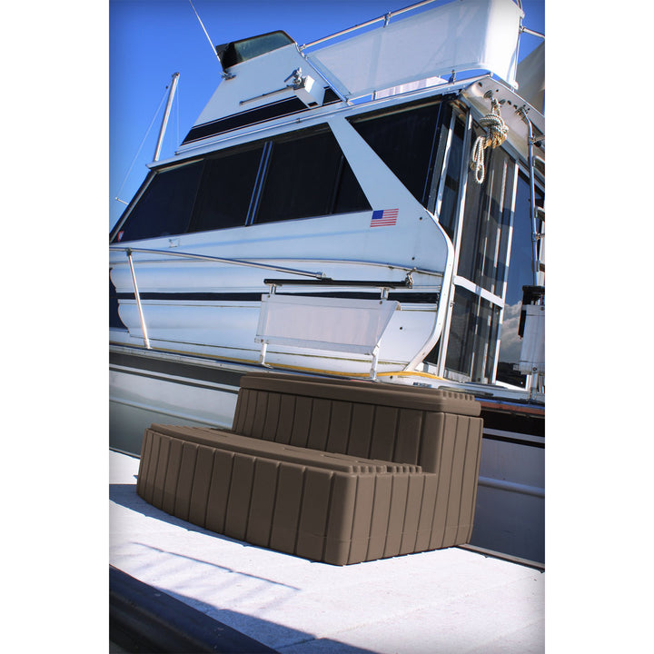 Good Ideas Stora Step Lightweight Plastic Outdoor & Indoor Storage Step, Oak - VMInnovations