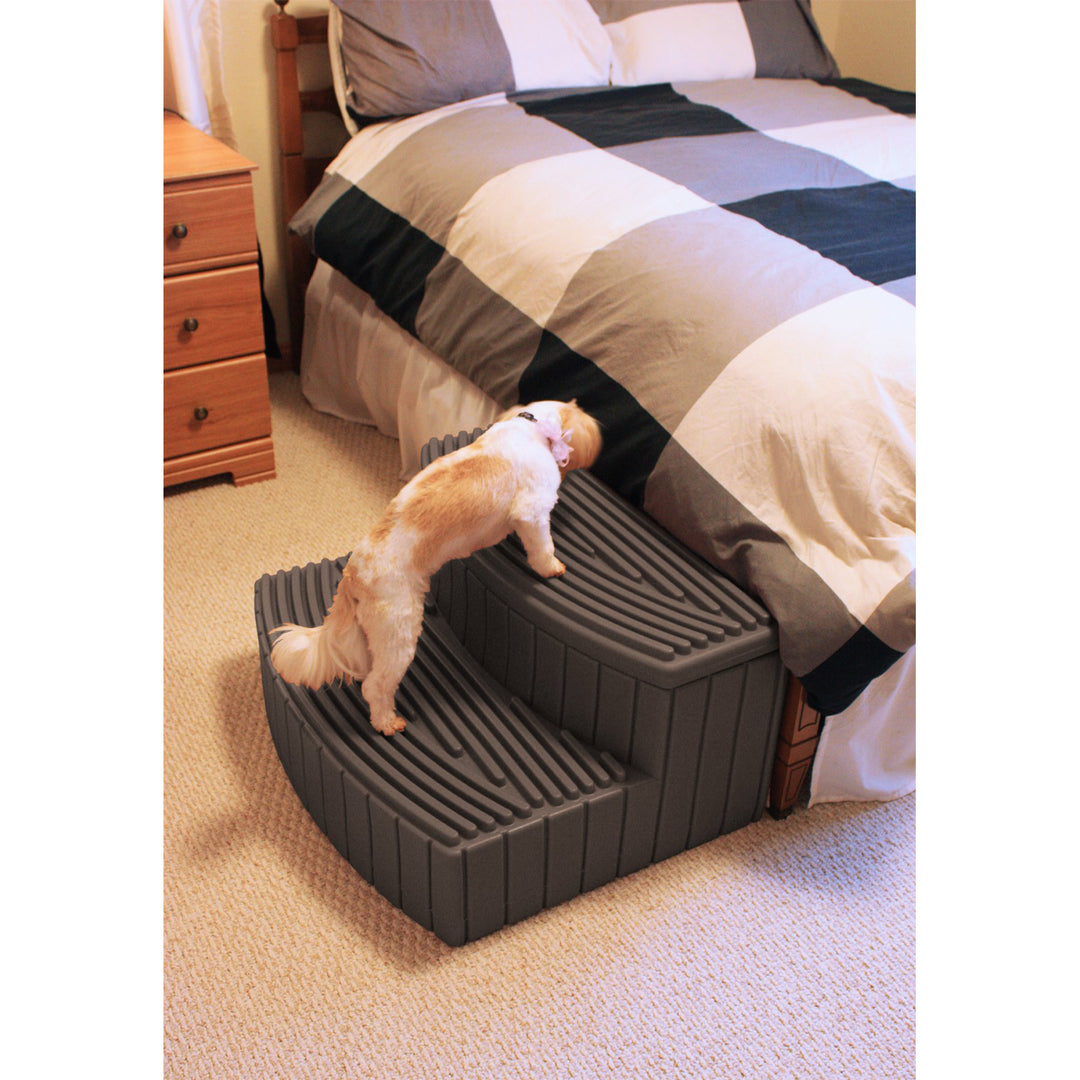 Good Ideas Stora Step Lightweight Plastic Outdoor & Indoor Storage Step, Oak - VMInnovations