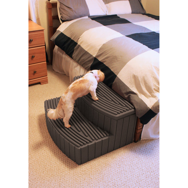 Good Ideas Stora Step Lightweight Plastic Outdoor & Indoor Storage Step, Oak - VMInnovations