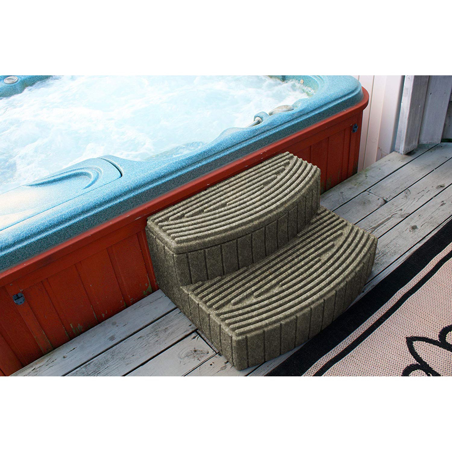 Good Ideas Sora Steps Lightweight Outdoor and Indoor Storage Step, Sandstone - VMInnovations