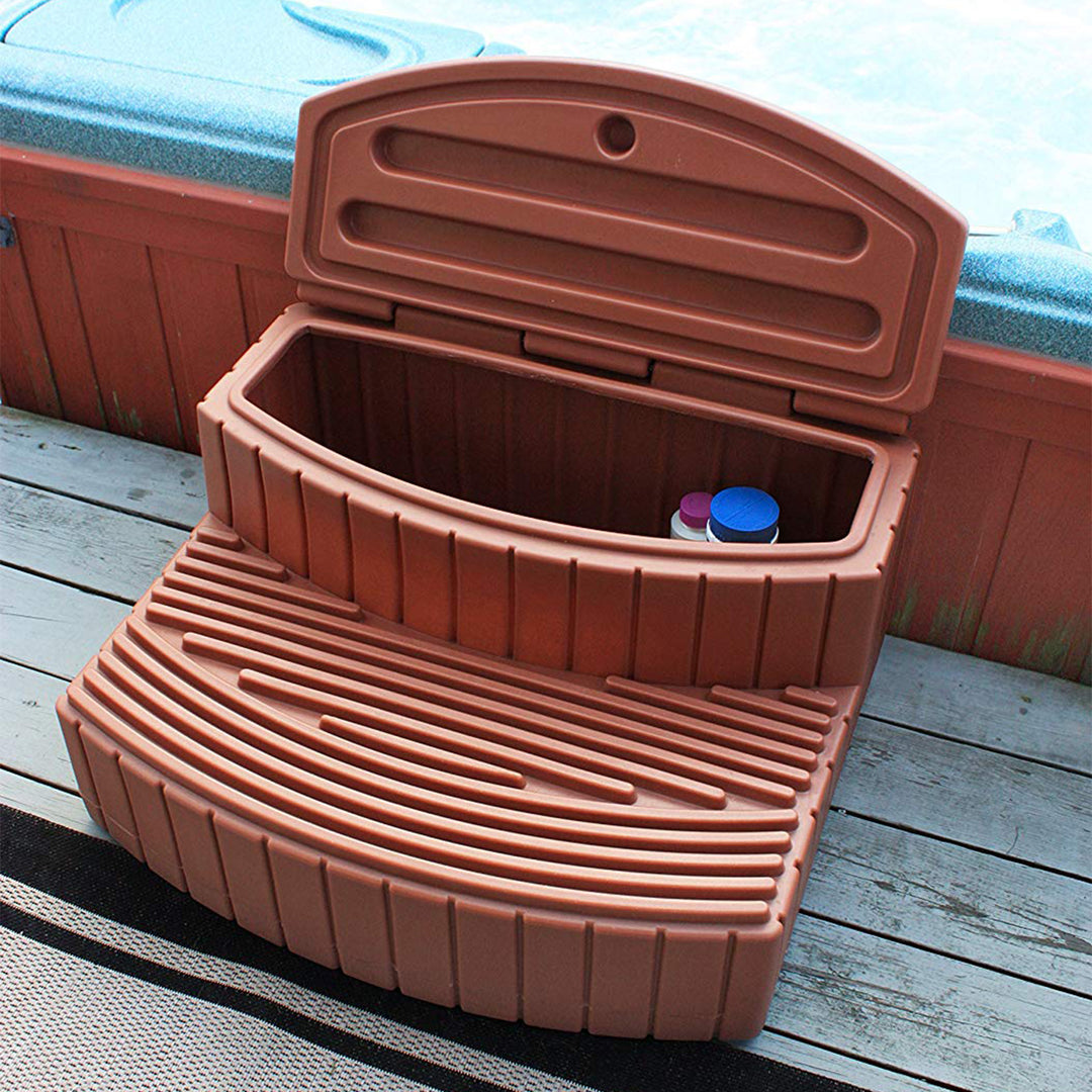 Good Ideas Sora Steps Lightweight Outdoor & Indoor Storage Step, Terra Cotta - VMInnovations